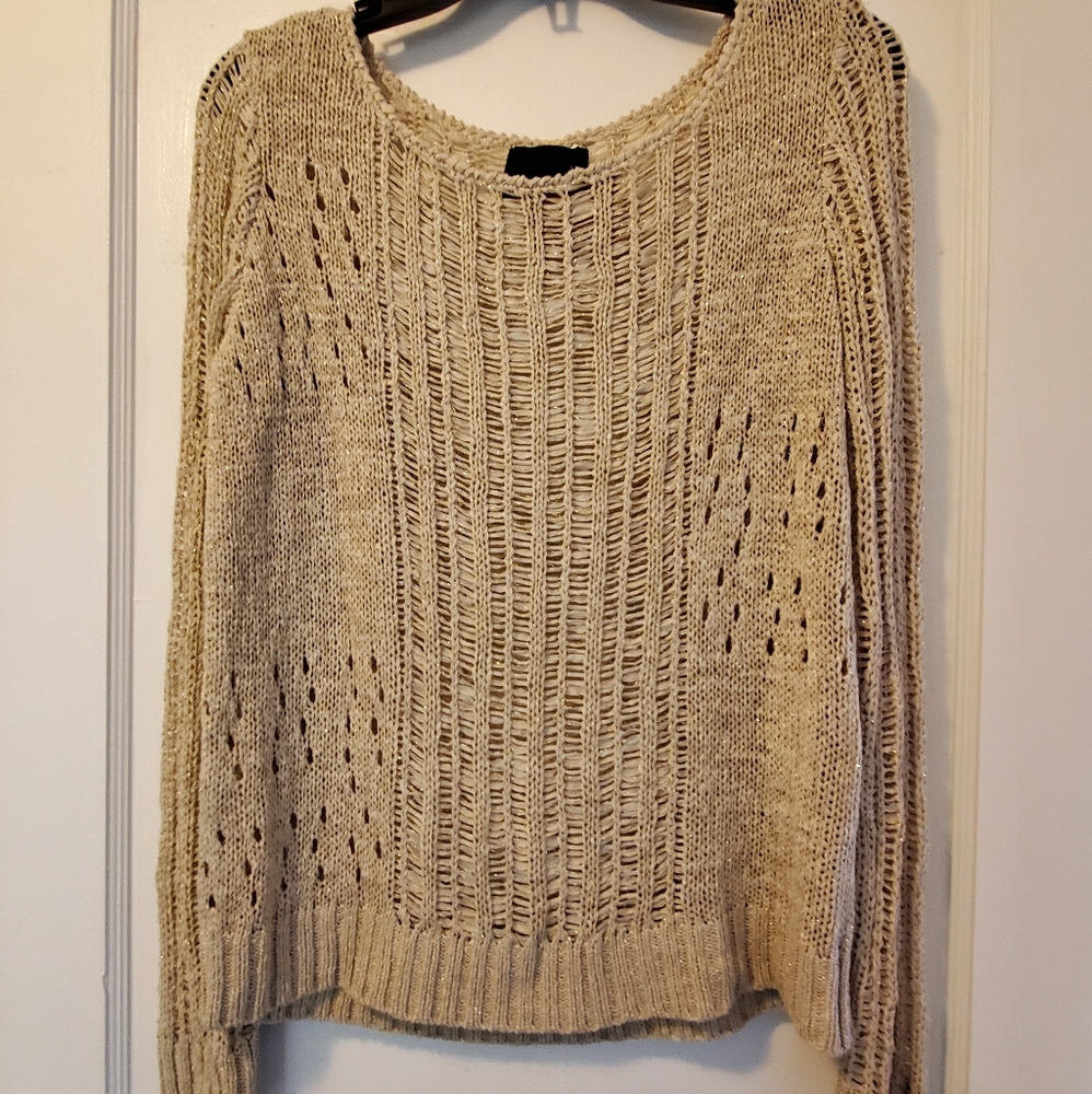 Cynthia Rowley sparkly gold knit top